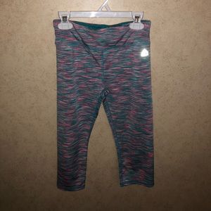 Girls pink and blue athletic leggings size 10-12